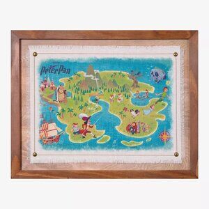 Disney Peter Pan Neverland Map Wall Art Artwork Framed Decor Tinkerbell
